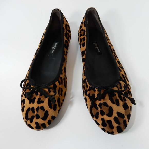 PAUL GREEN Ursula Ballet Flats Size US 6 Sisal Leopard Velvet Bow NEW $398 - Picture 3 of 14